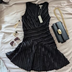 Rebecca Taylor Black Eyelash Dress